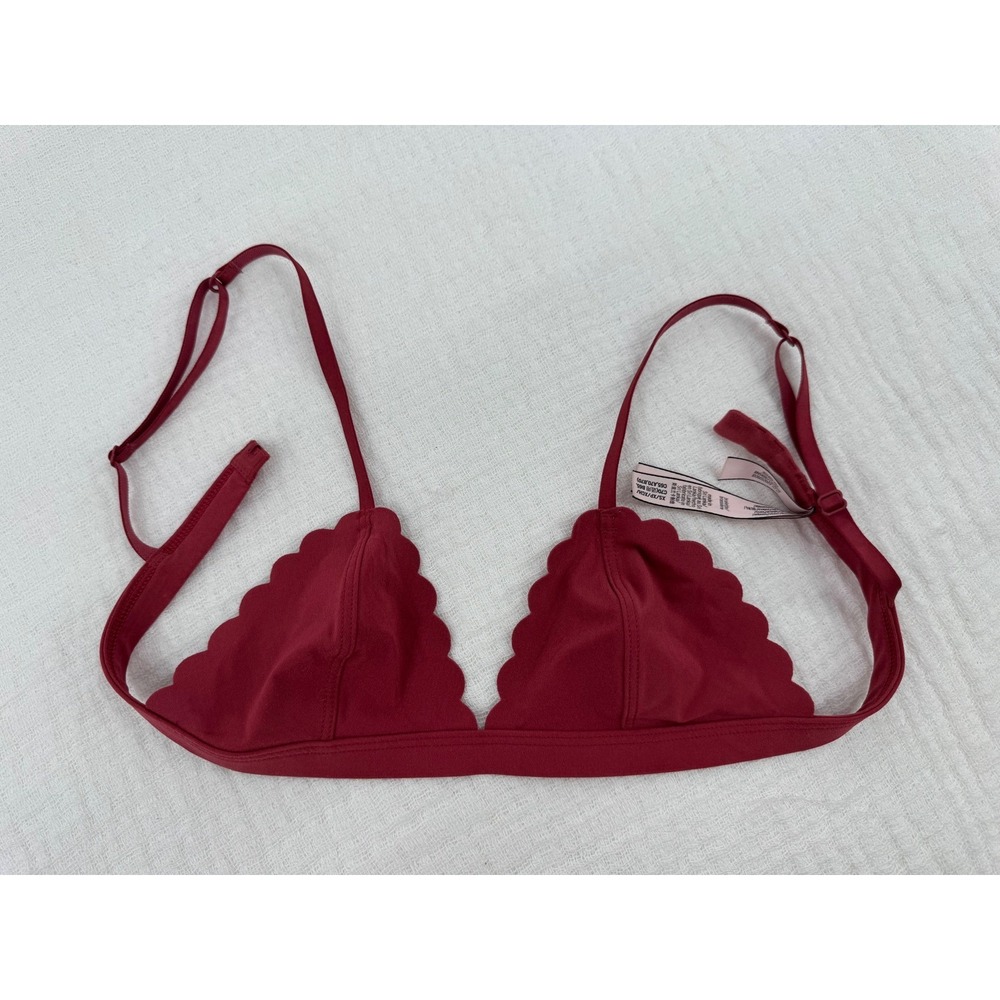 Victoria's Secret Bralette Women XS Rust Red Excellent Scalloped Triangle Bra